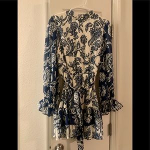 Blue and White Greek Goddess Dress